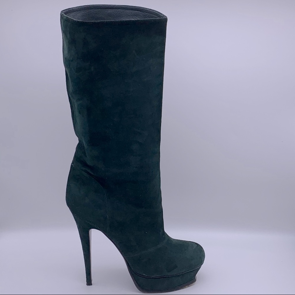 Yves Saint Laurent Green Suede Boots Size 41